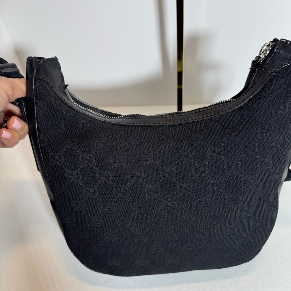 Gucci Black Monogram Shoulder/Crossbody Bag - Picture 8 of 11
